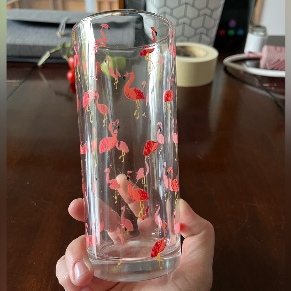 Flamingo Glass Tumbler - Design Chipping Off